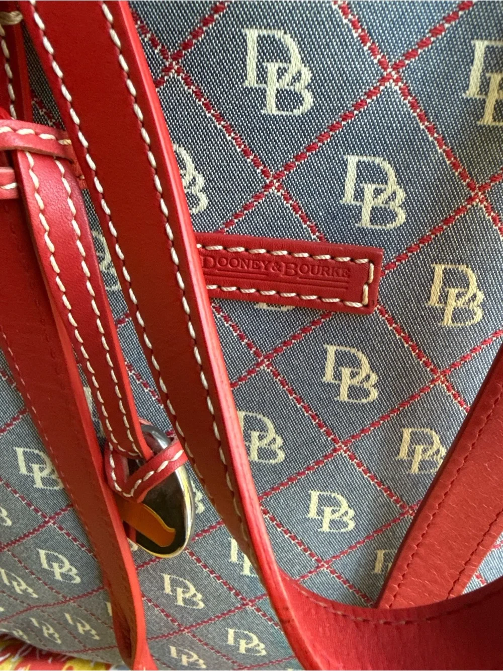 Dooney & Bourke Red Trim Monogram Tote
